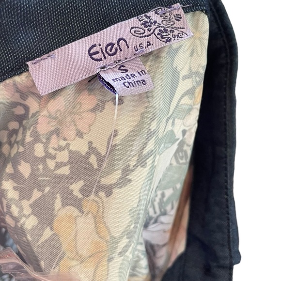 Eien Black Boho Hippie Eclectic Floral Geometric Puffer Long Sleeve Maxi Dress - Picture 6 of 7